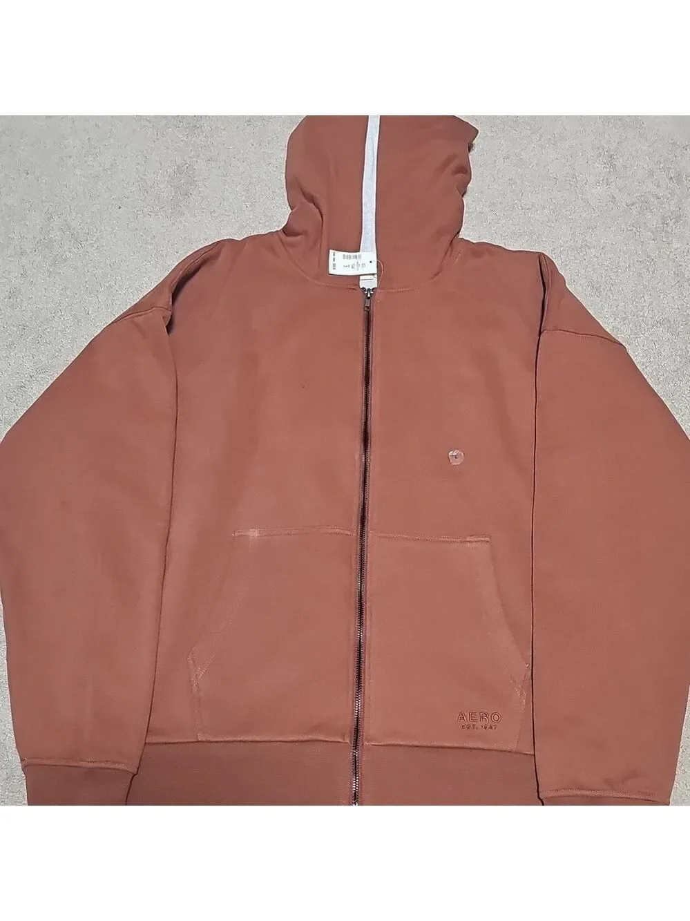 Aeropostale Solid Thermal Full-Zip Hoodie